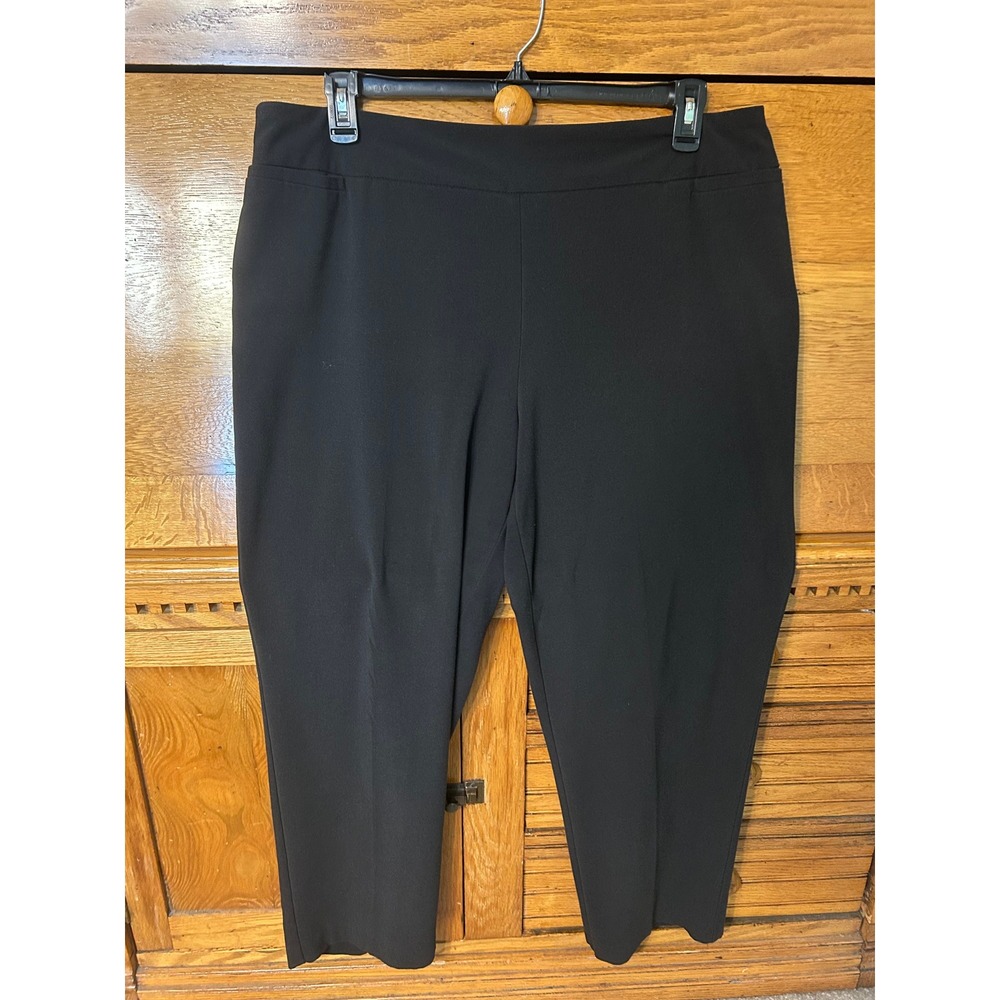 Dressbarn Corporate Chic Black Straight Leg Pull On Dress Pants Professional